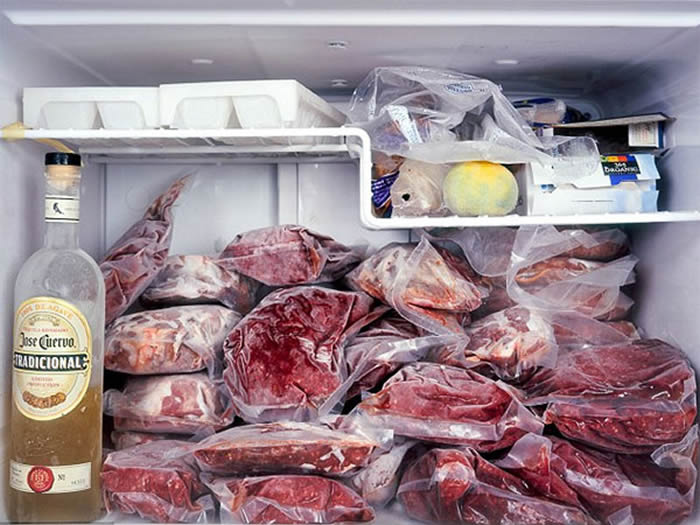 Bảo quản thịt trâu gác bếp trong ngăn đá tủ lạnh